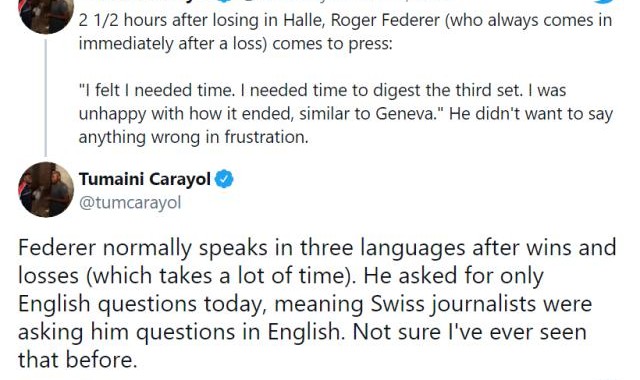 娱乐平台-费德勒赛后两个半小时才开发布会  罕见仅限英语